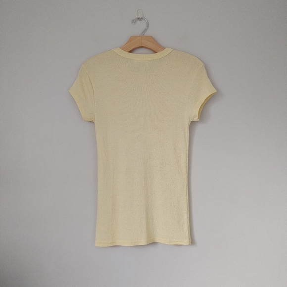 Michael Stars Shine Fallon Tee Short Sleeve Top One Size Yellow - Picture 6 of 16